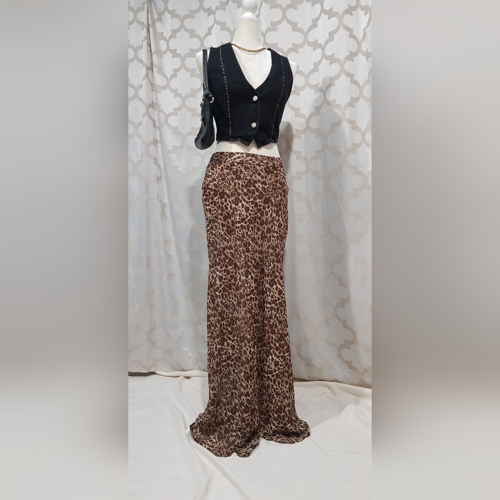 Leopard Print Maxi Skirt